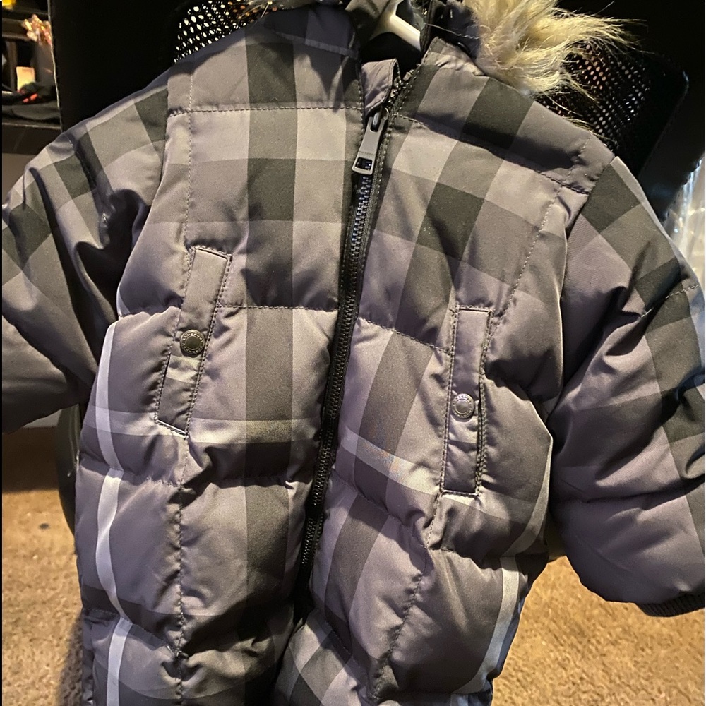 Infant burberry snowsuit